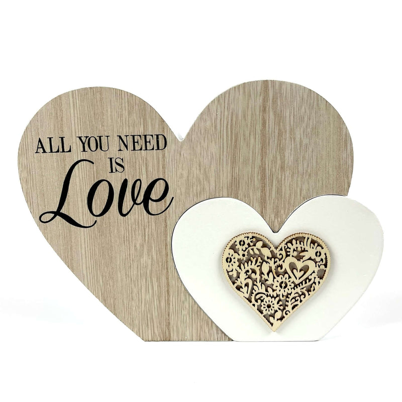 All you Need is Love Wooden Heart Plaque Media 4 of 4