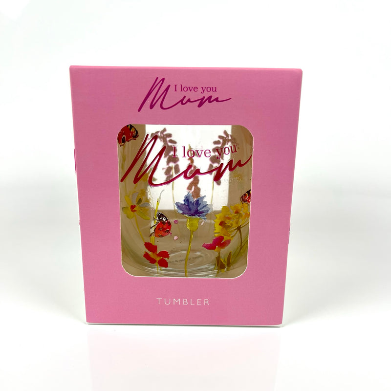 I Love You Mum Floral Garden Stemless Tumbler Glass Media 4 of 4
