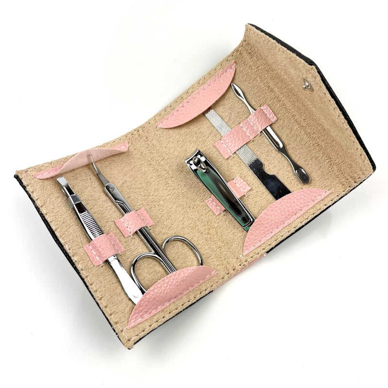 Ladies 5 Piece Compact Manicure Set in Leather Case PI2