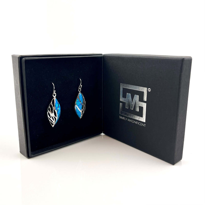 Blue Opal Large Marquise Earrings Media 3 of 3