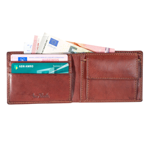 Tony Perotti Mens Mini Billfold Wallet with RFID (Brown)
