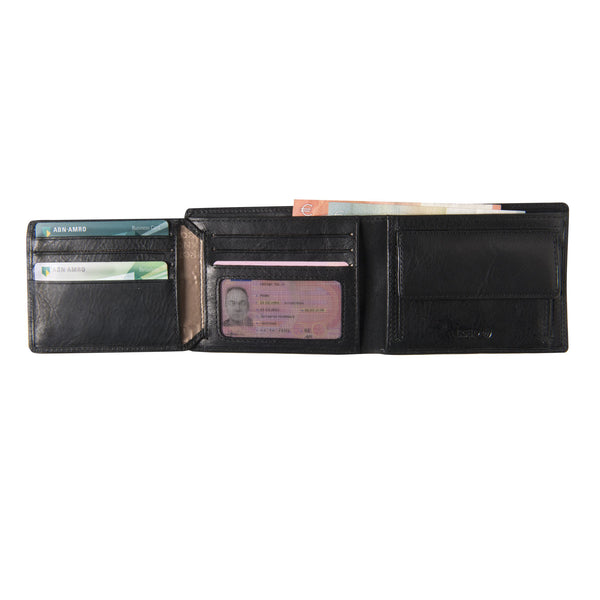 Tony Perotti Mens Large Billfold Wallet with RFID (Black)