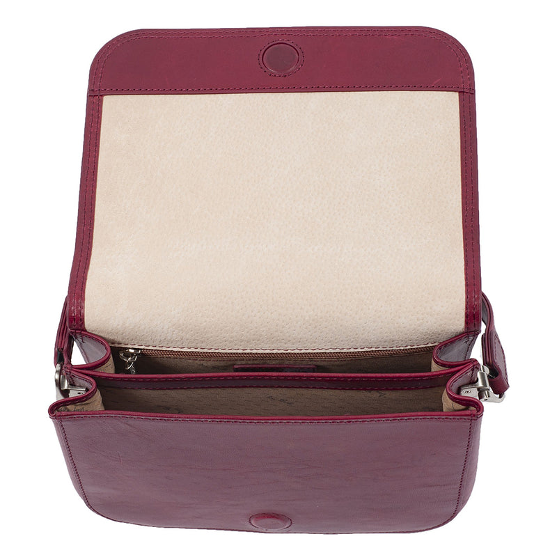 Tony Perotti Italian Leather Ladies Medium Shoulder Bag (Pink)