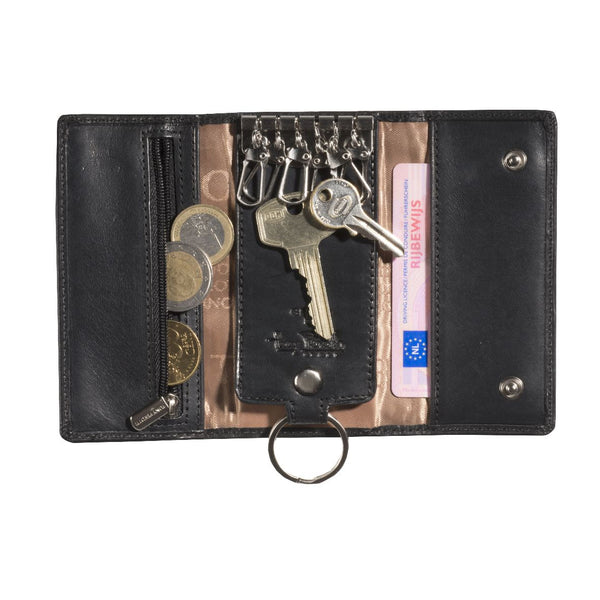 Tony Perotti Key Pouch with key hooks and coin pocket (Black)