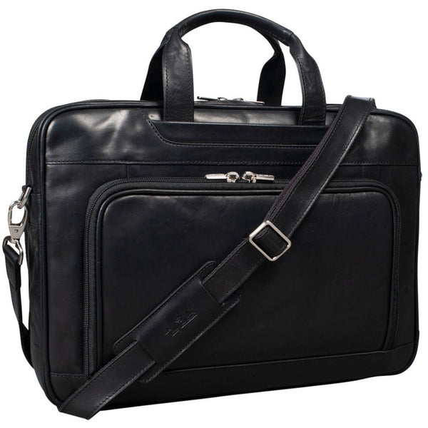 Tony Perotti 2 Compartment Laptop Bag with removable shoulder strap (Black) Media 1 of 4