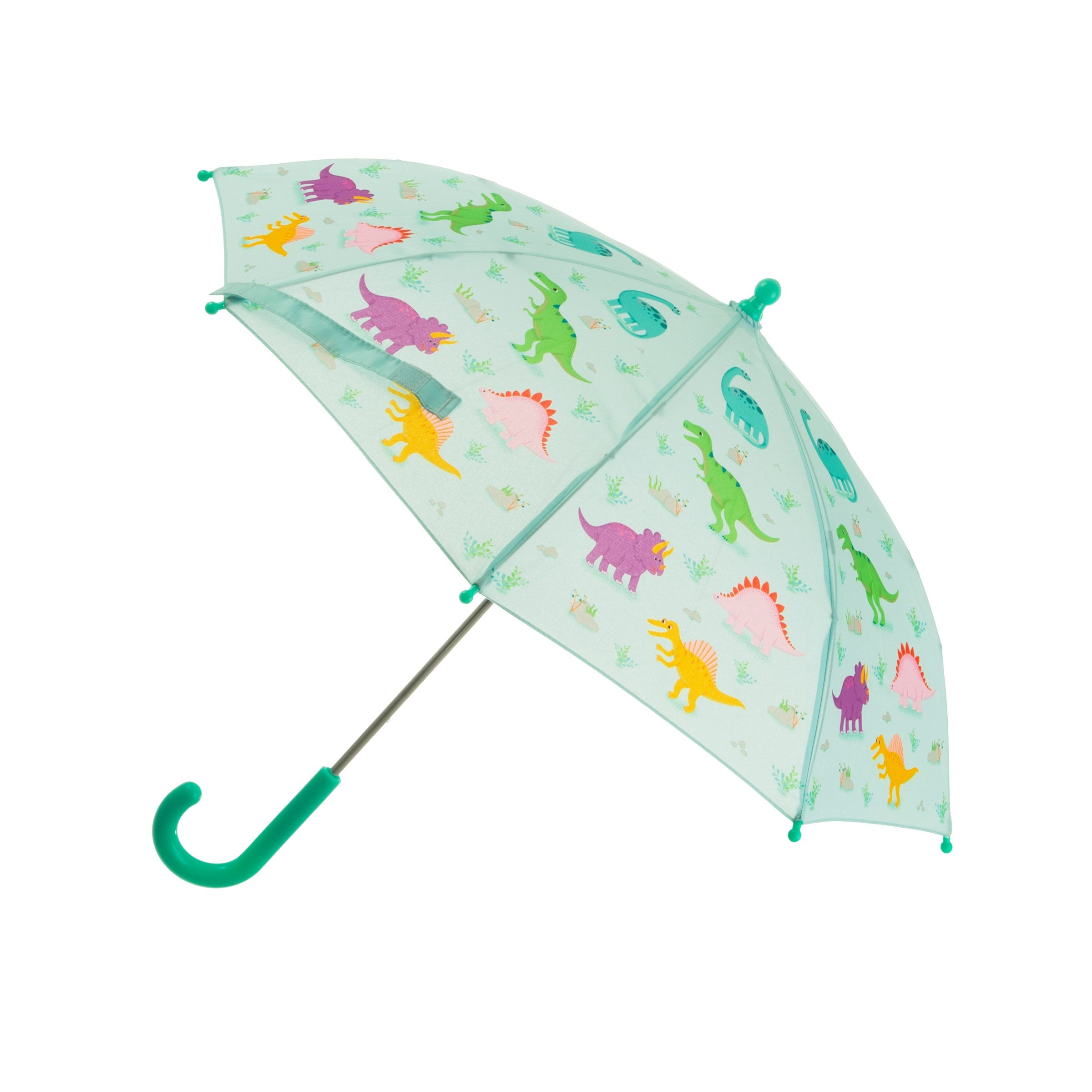 Kidorable Green Dinosaur Umbrella - Fun Dino Handle With Pop-Out Spikes For Kids