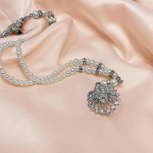 Art Deco Pearl chain Hair accessory