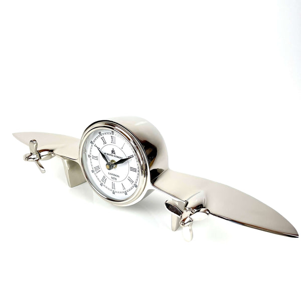 Aeroplane-Design-Bond-Street-London-Nickel-Shelf-Desk-Clock-(2)