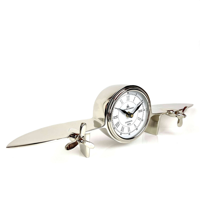 Aeroplane-Design-Bond-Street-London-Nickel-Shelf-Desk-Clock-(3)