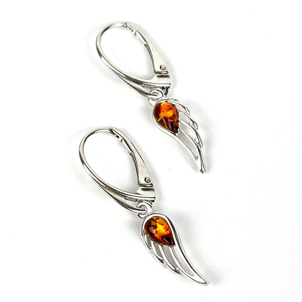 Amber Angel Wing Earrings Media 1of 4