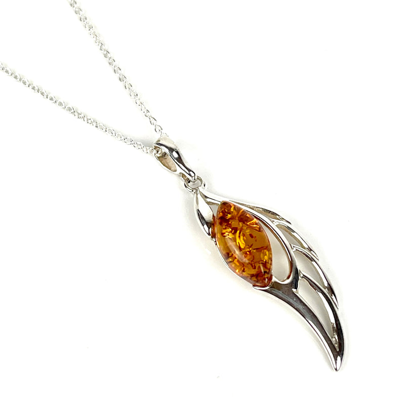 Amber Angel Wing Necklace Media 1 of 5