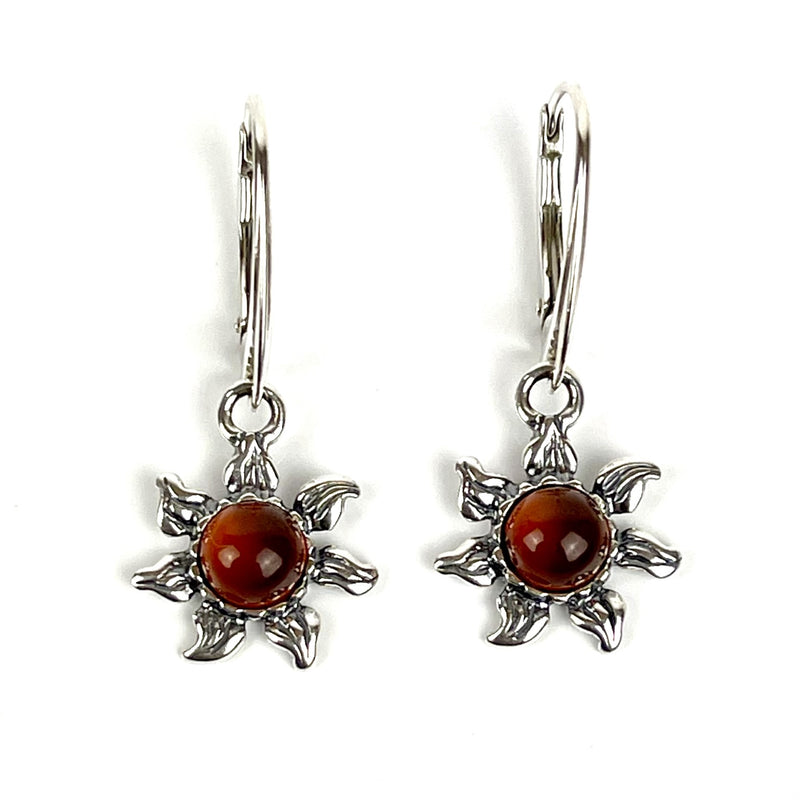 Amber Dainty Flower Earrings Media 2 of 4