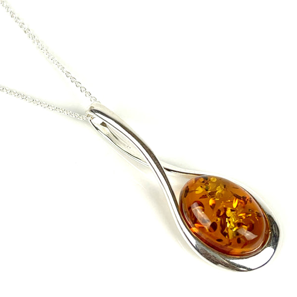 Amber Large Oval Knot Necklace Media 1 of 3