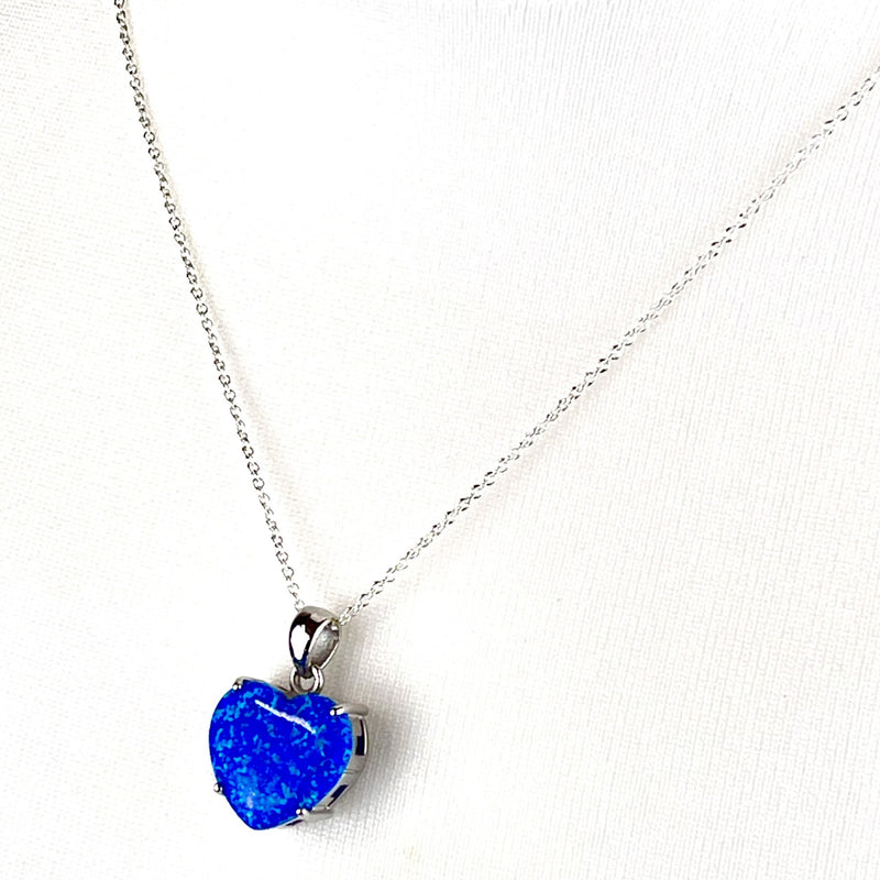 Blue Exposed Heart Necklace Media 2 of 5