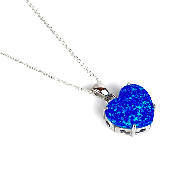 Blue Exposed Heart Necklace Media 1 of 5