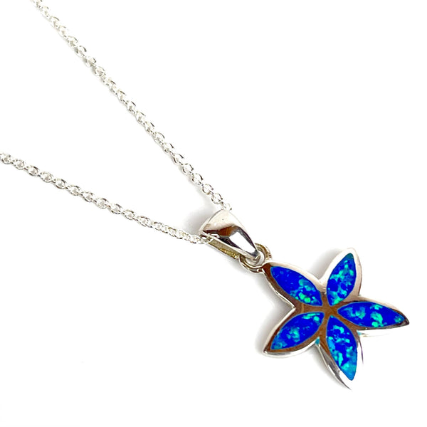 Blue Opal Daisy Necklace Media 1 of 5