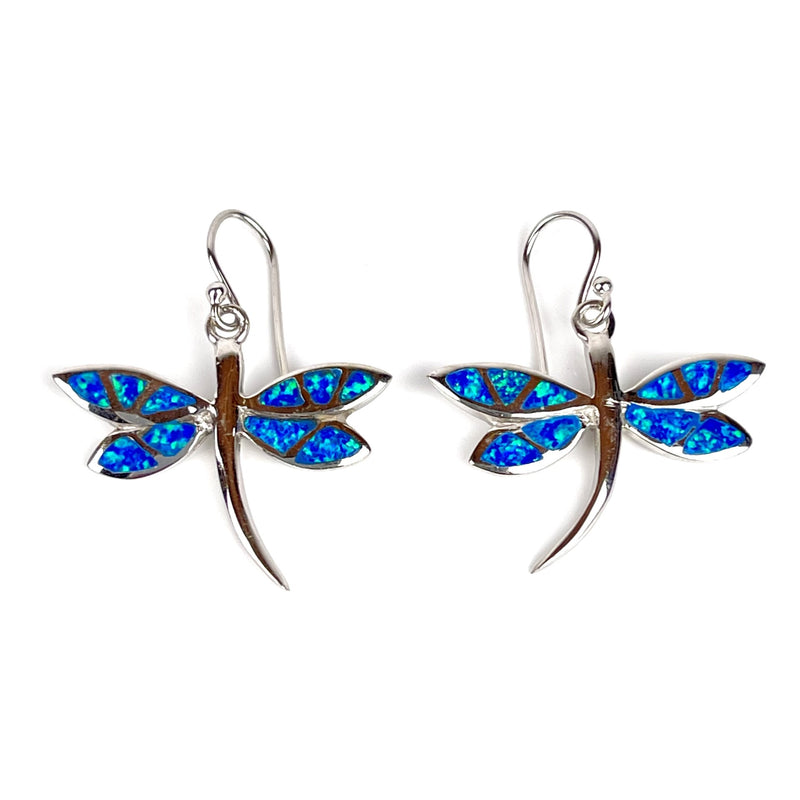 Blue Opal Dragonfly Earrings Media 2 of 5
