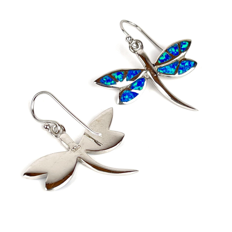 Blue Opal Dragonfly Earrings Media 4 of 5