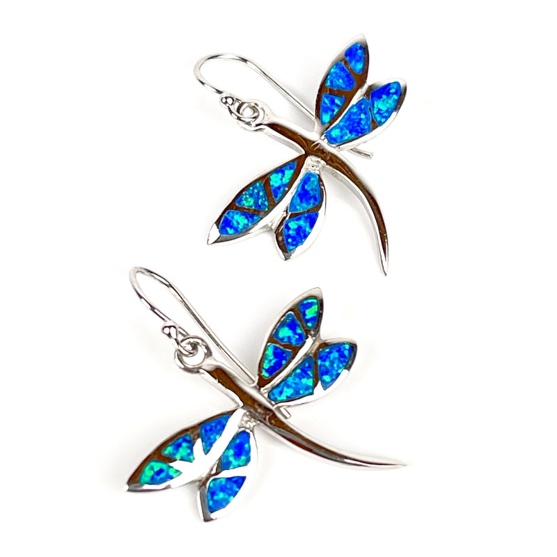 Blue Opal Dragonfly Earrings Media 1 of 5