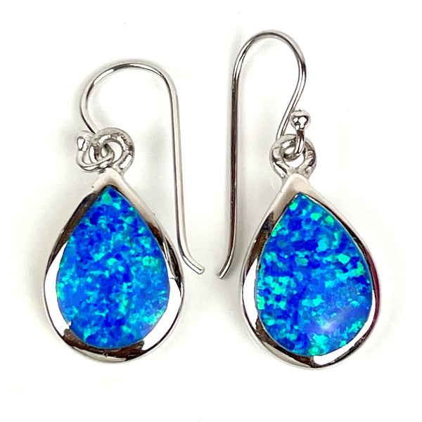 Blue Opal Large Teardrop Earrings Media 2 of 3