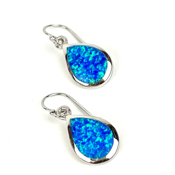 Blue Opal Large Teardrop Earrings Media 1 of 3