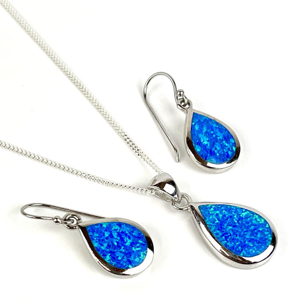 Blue Opal Large Teardrop Jewellery Gift Set Media 1 of 6