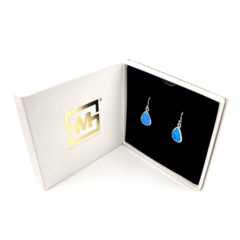 Blue Opal Standard Teardrop Earrings
