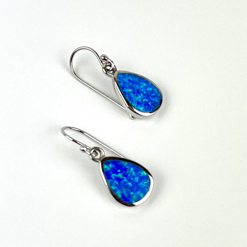 Blue Opal Standard Teardrop Earrings
