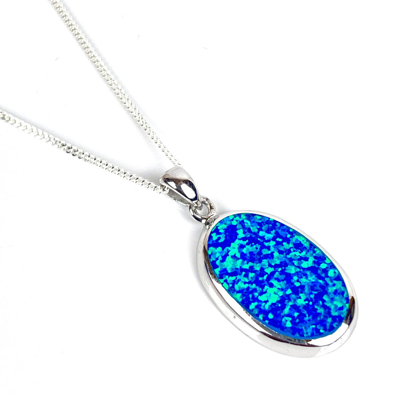 Blue Opal XL Oval Pendant necklace Media 1 of 5