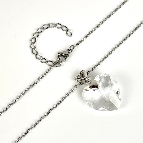 Cheery Heart Pendant Rhodium Plated & Crystal Media 1 of 7