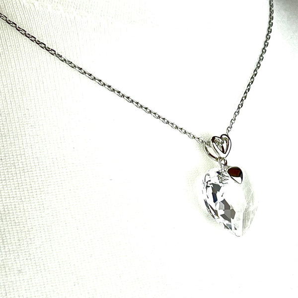 Cheery Heart Pendant Rhodium Plated & Crystal Media 2 of 7