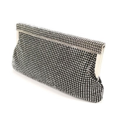 Ladies Small Diamante Evening Bag - Black Media 1 of 4