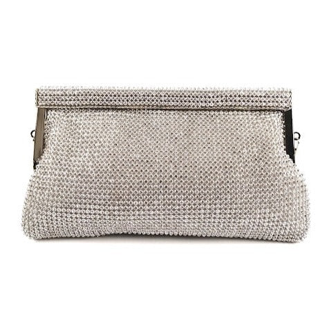 Ladies Small Diamante Evening Bag - Silver Media 2 of 4