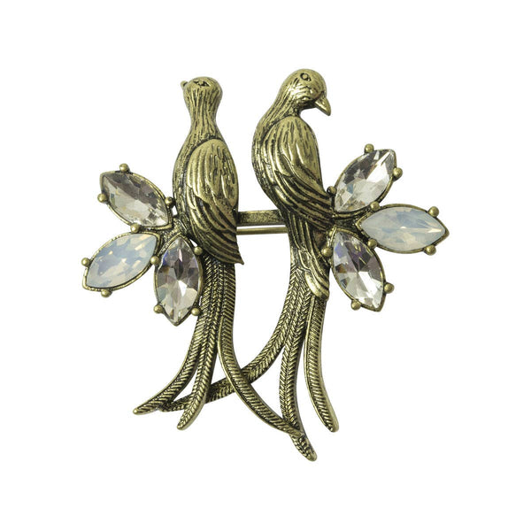 Love Birds: Elegant Vintage Style Brooch