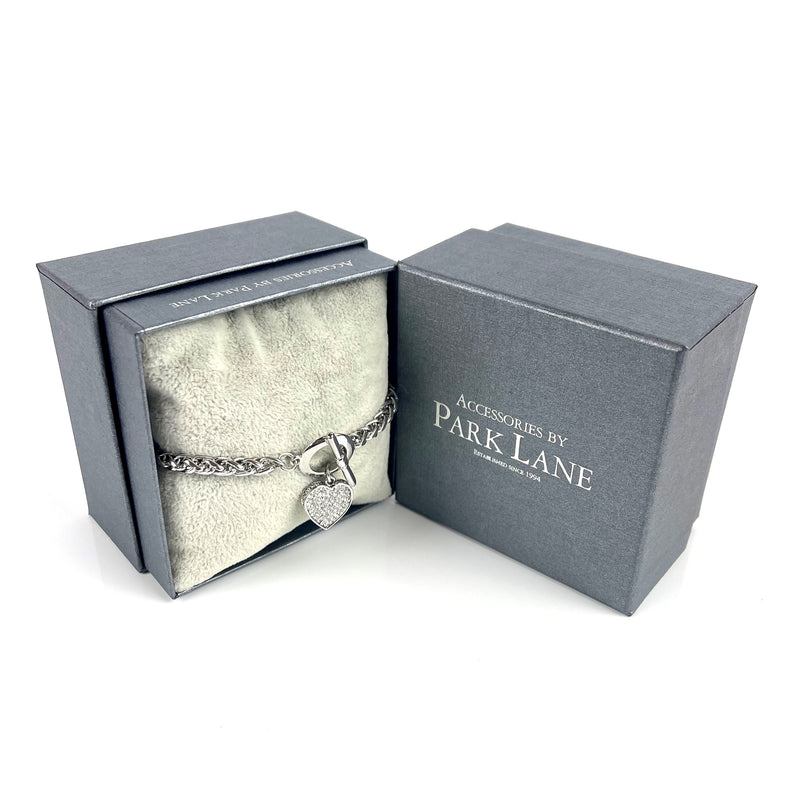 Rhodium Plated Heart Crystal Bracelet Media 3 of 3