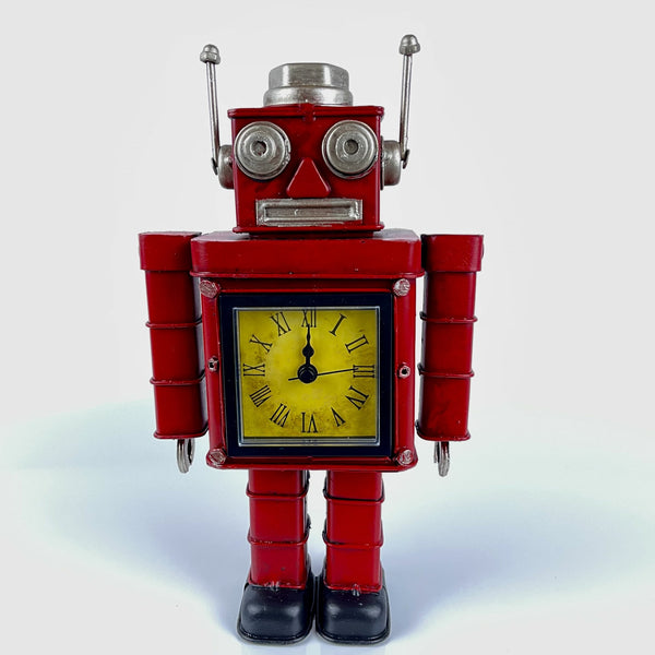 obot Clock Retro Style in Red Media 1 of 4