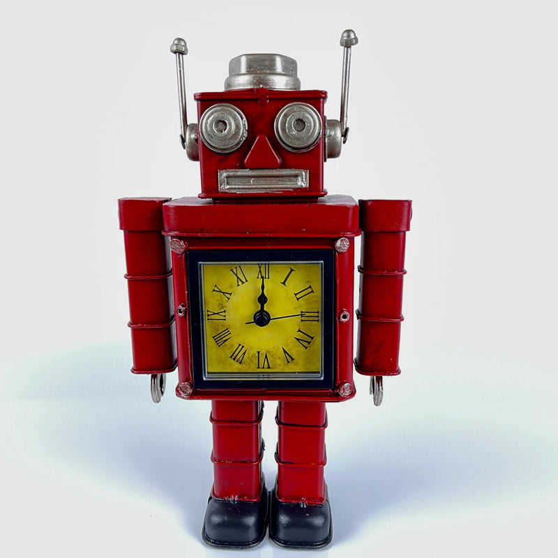 obot Clock Retro Style in Red Media 1 of 4