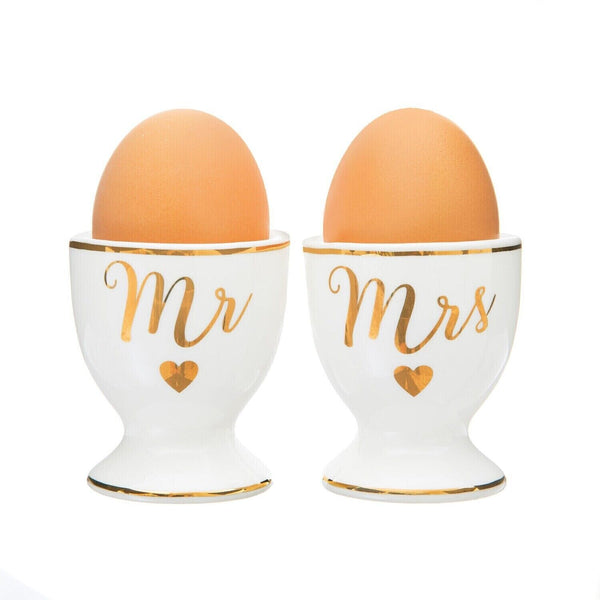 Sass & Belle Porcelain Mr & Mrs Egg Cups Media 1 of 2