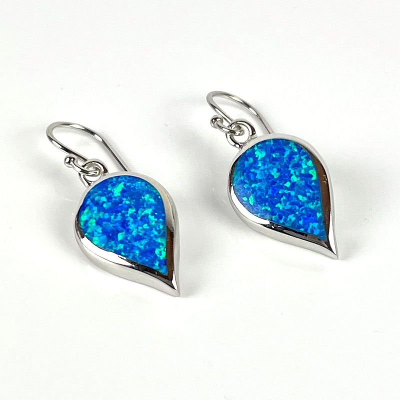 Blue Opal Large Inverted Teardrop Earrings Media 1 of 3