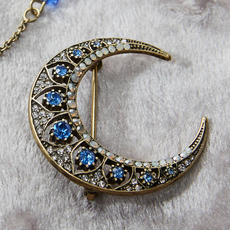 Vintage Style Crescent moon brooch 