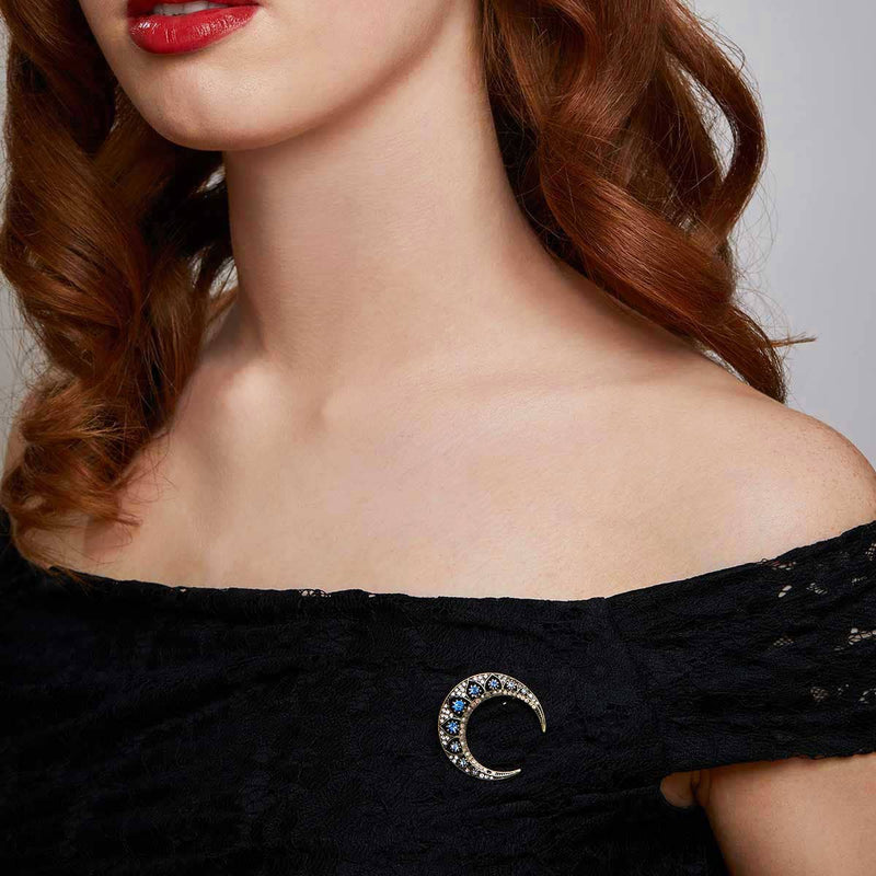 Vintage Style Crescent moon brooch 2