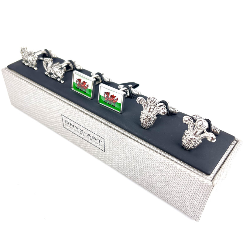 Wales Cufflinks - 3 Pair Gift Set Media 3 of 4