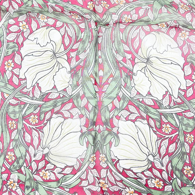 William Morris Pimpernel Thyme Red: 100% Pure Silk Scarf 3