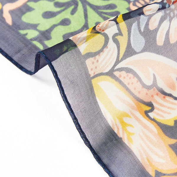 William Morris Strawberry Thief Blue: 100% Pure Silk Scarf 2