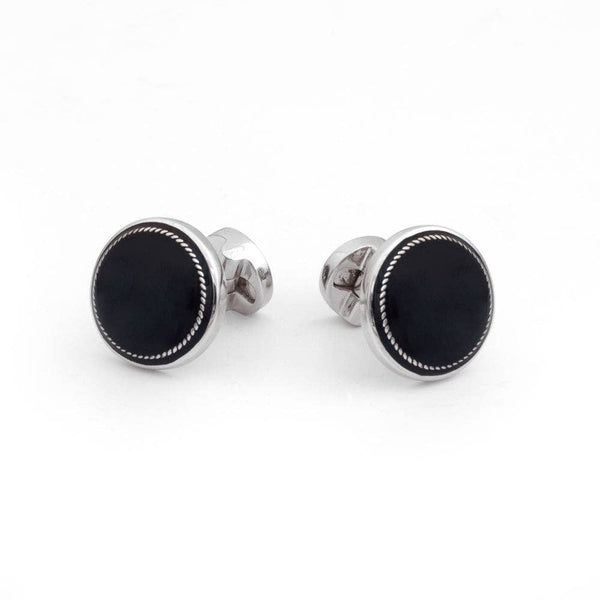 Close-up of Formal 925 Sterling Silver Cufflinks showcasing polished finish.