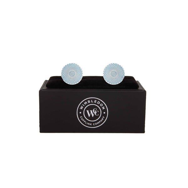 Gherkin Cufflinks displayed in premium presentation gift box.