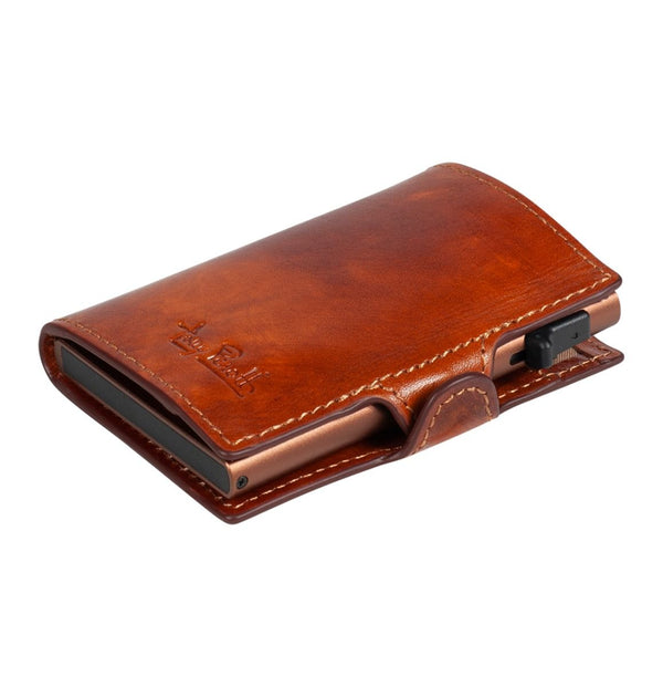 Tony Perotti Van Goughs Unisex Slim Card Holder (Cognac) Media 2 of 4