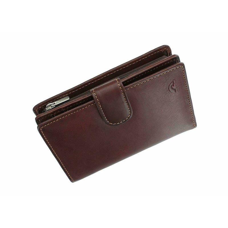 Tony Perotti Full Grain Leather Purse With Tab Closure (Brown) - Simply Magnificent LTD