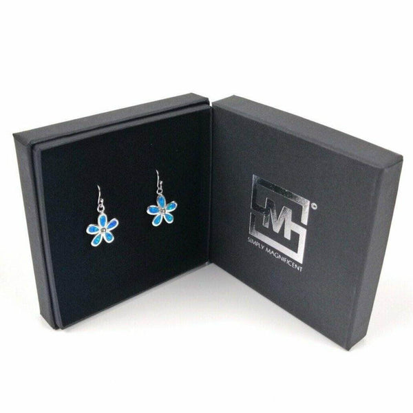 Blue Opal Flower Earrings - Simply Magnificent LTD