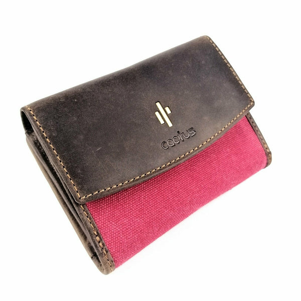 Cactus Flap Over and Tab Medium Purse RFID - Red Front
